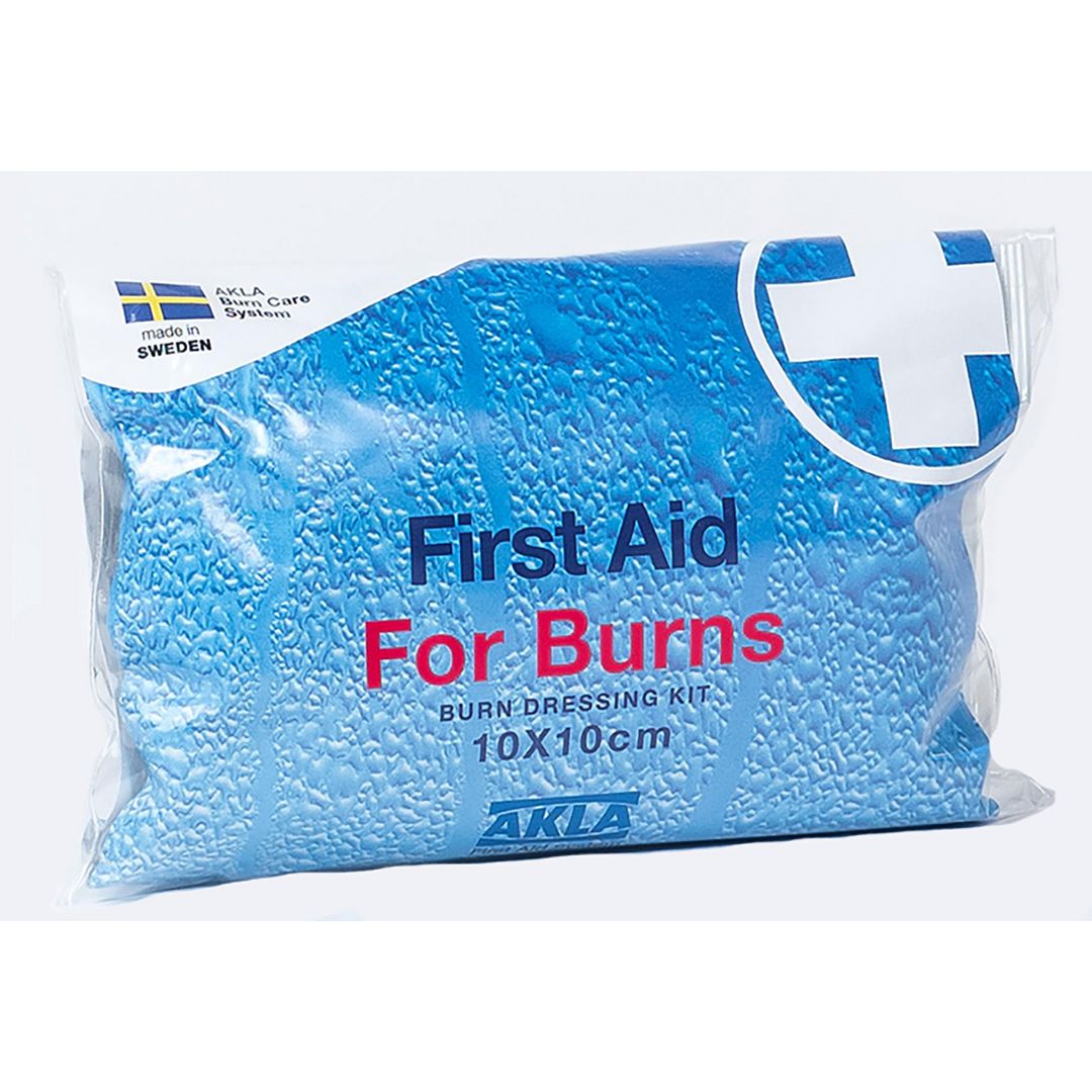 AKLA Brännskadekompress med binda 10x10cm | Skyddsutrustning - Första Hjälpen - Brännskada | Kontorsexperten