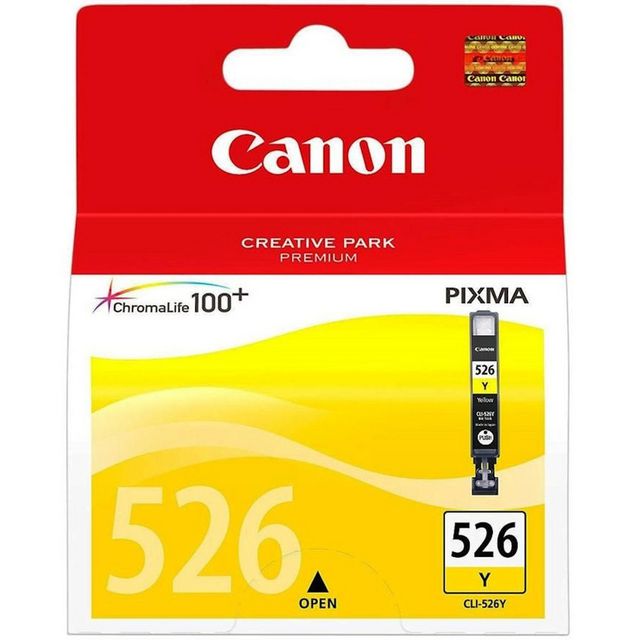 Canon Bläckpatron, PIXMA CLI-526, 4540B001, ChromaLife100+, gul, singelförpackning | Toner och bläck - Bläckpatroner - Bläckpatroner Canon | Kontorsexperten