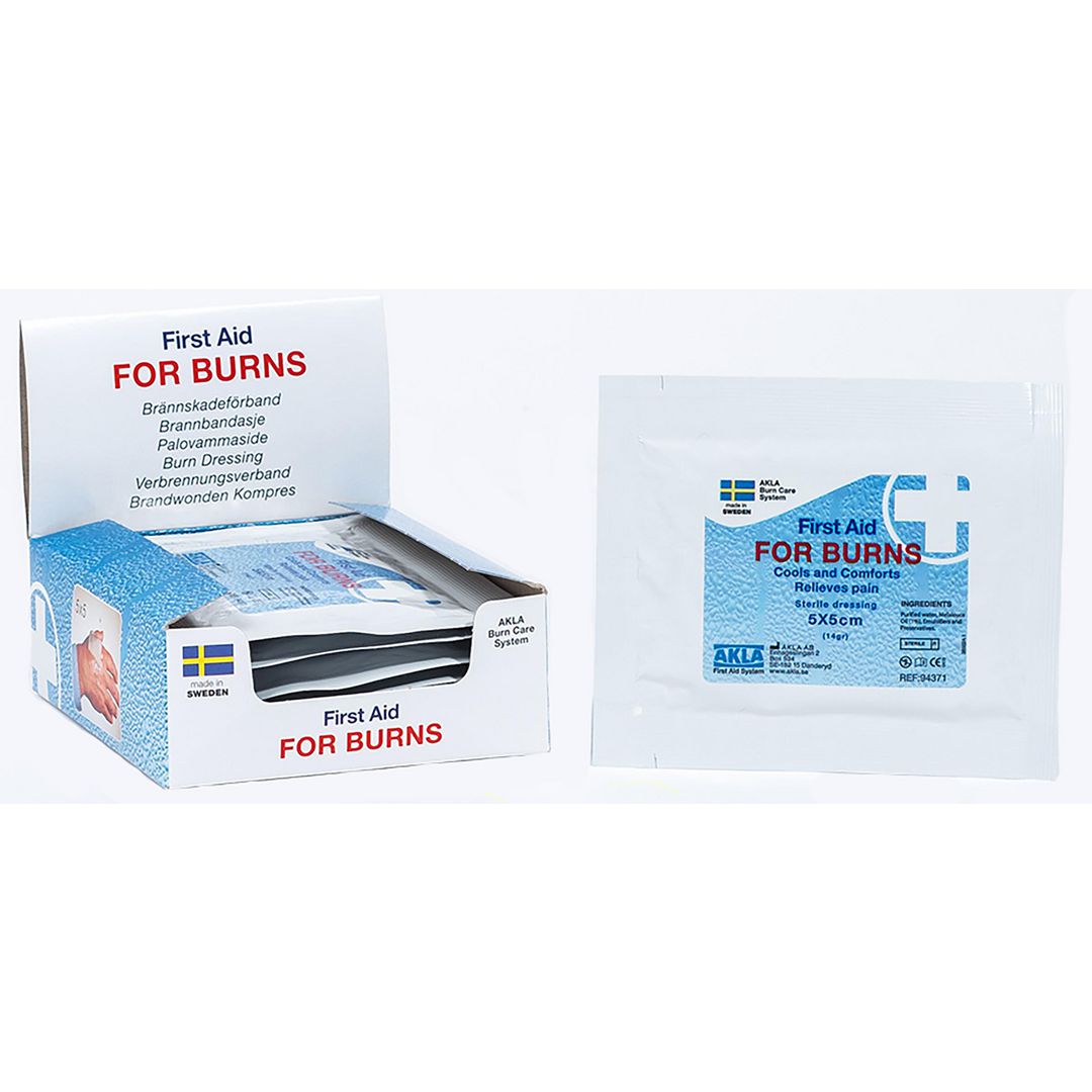 AKLA Brännskadekompress For burns 5x5cm 10/fp | Skyddsutrustning - Första Hjälpen - Brännskada | Kontorsexperten