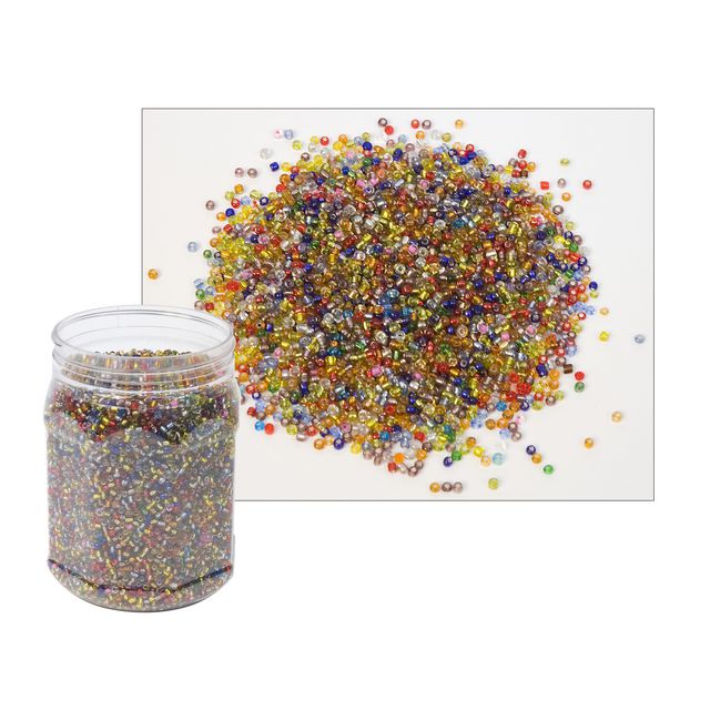 PLAYBOX Glaspärlor 500g | Skola och förskola - Hobbymaterial - Pärlor | Kontorsexperten