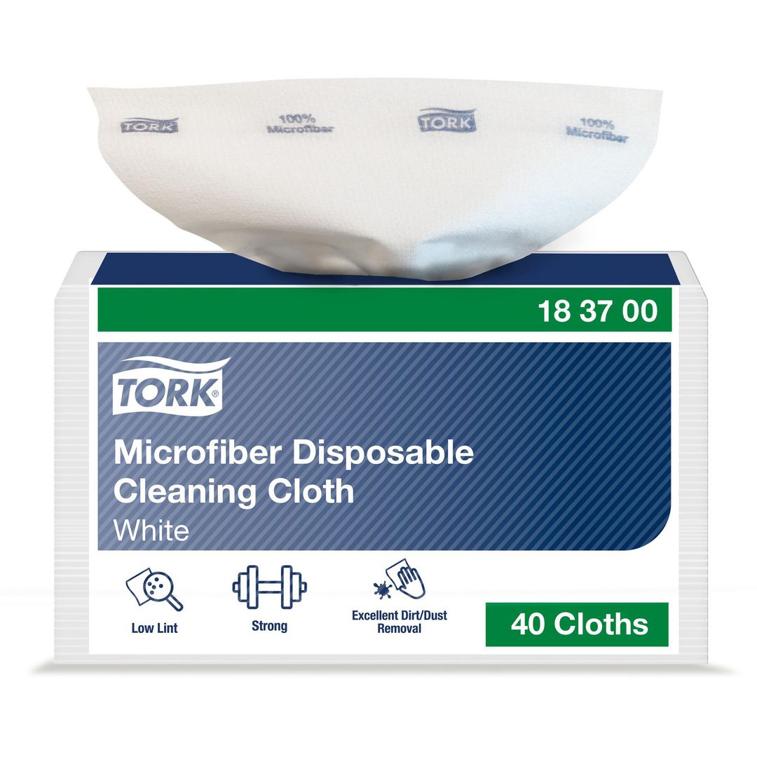 TORK Mikrofiberduk engångs vit 40/fp | Städ och hygien - Städdukar och diskdukar - Städdukar - Mikro | Kontorsexperten