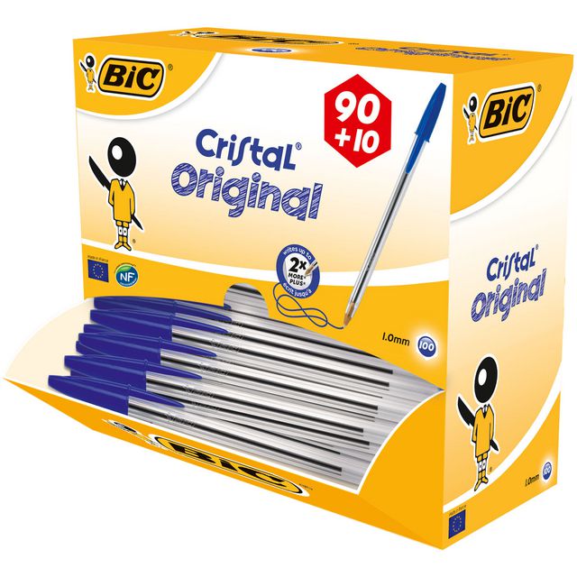 BIC Kulpenna Cristal® Original 1mm blå 100/fp | Kontorsmaterial - Pennor - Kulpennor | Kontorsexperten