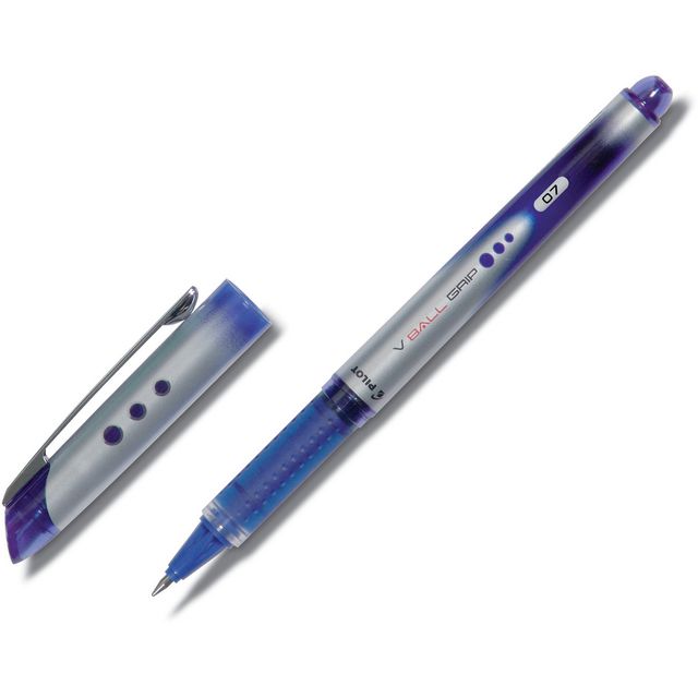PILOT Bläckkulpenna, V-Ball 07 Grip, tunn spets på 0,7 mm, blå | Kontorsmaterial - Pennor - Bläckkulpennor | Kontorsexperten