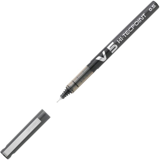 PILOT Bläckkulpenna, Hi-Tecpoint V5, 0,5 mm, svart | Kontorsmaterial - Pennor - Bläckkulpennor | Kontorsexperten