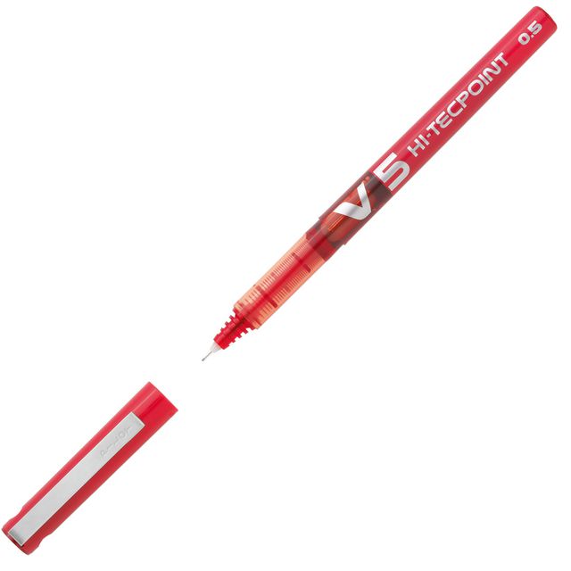 PILOT Bläckkulpenna, Hi-Tecpoint V5, 0,5 mm, röd | Kontorsmaterial - Pennor - Bläckkulpennor | Kontorsexperten