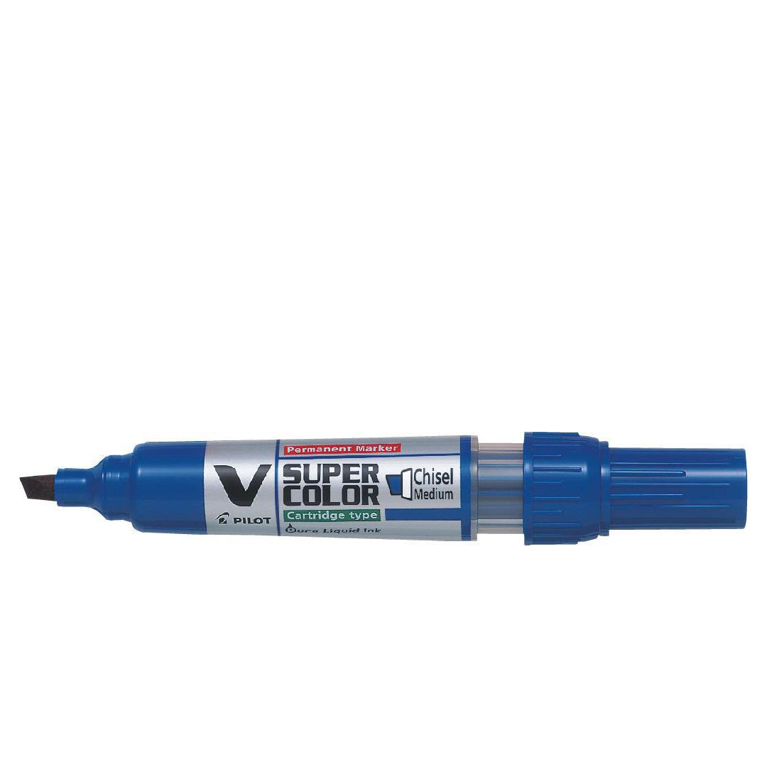 PILOT BEGREEN Begreen V Super Color permanent märkpenna, mejselformad spets på 5,0 mm, blå | Kontorsmaterial - Pennor - Märkpennor - Skuren spets | Kontorsexperten