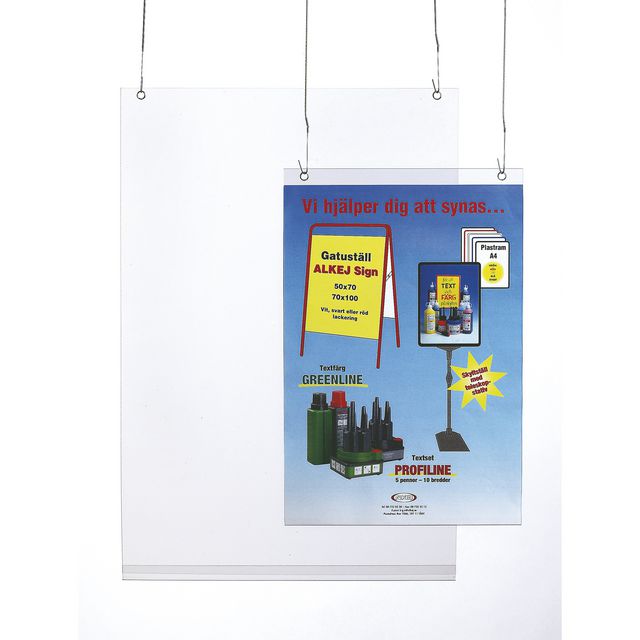 Plastficka, A4, upphängningsbar, stansad, plast, jämn, 2 hål, genomskinlig | Kontorsmaterial - Butiksmaterial - Skyltning | Kontorsexperten