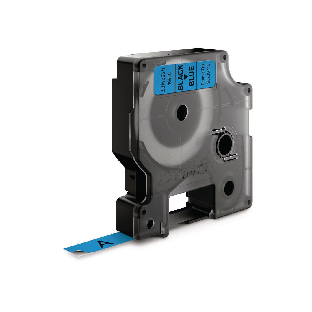 DYMO Tape D1 9mm svart på blå | Kontorsmaskiner - Märkmaskiner och tape - Tape - Dymo D1 | Kontorsexperten