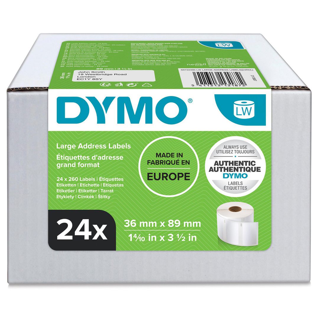 DYMO Etikett LW 89x36mm 6240/fp | Kontorsmaskiner - Etikettskrivare och etiketter - Etiketter - Dymo | Kontorsexperten