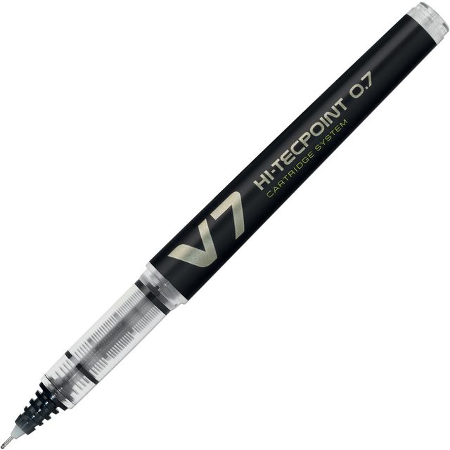PILOT BEGREEN Bläckkulpenna, Begreen Hi-Tecpoint V7 rollerballpenna med stift, tunn spets på 0,7 mm, svart | Kontorsmaterial - Pennor - Bläckkulpennor | Kontorsexperten