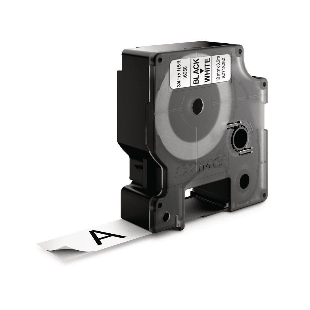 DYMO Tape D1 19mm nylon svart på vit | Kontorsmaskiner - Märkmaskiner och tape - Tape - Dymo D1 | Kontorsexperten