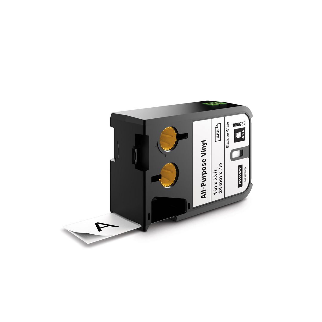 DYMO Tape XTL 24mm svart på vit 7m 1868753 | Kontorsmaskiner - Märkmaskiner och tape - Tape - Dymo XTL | Kontorsexperten
