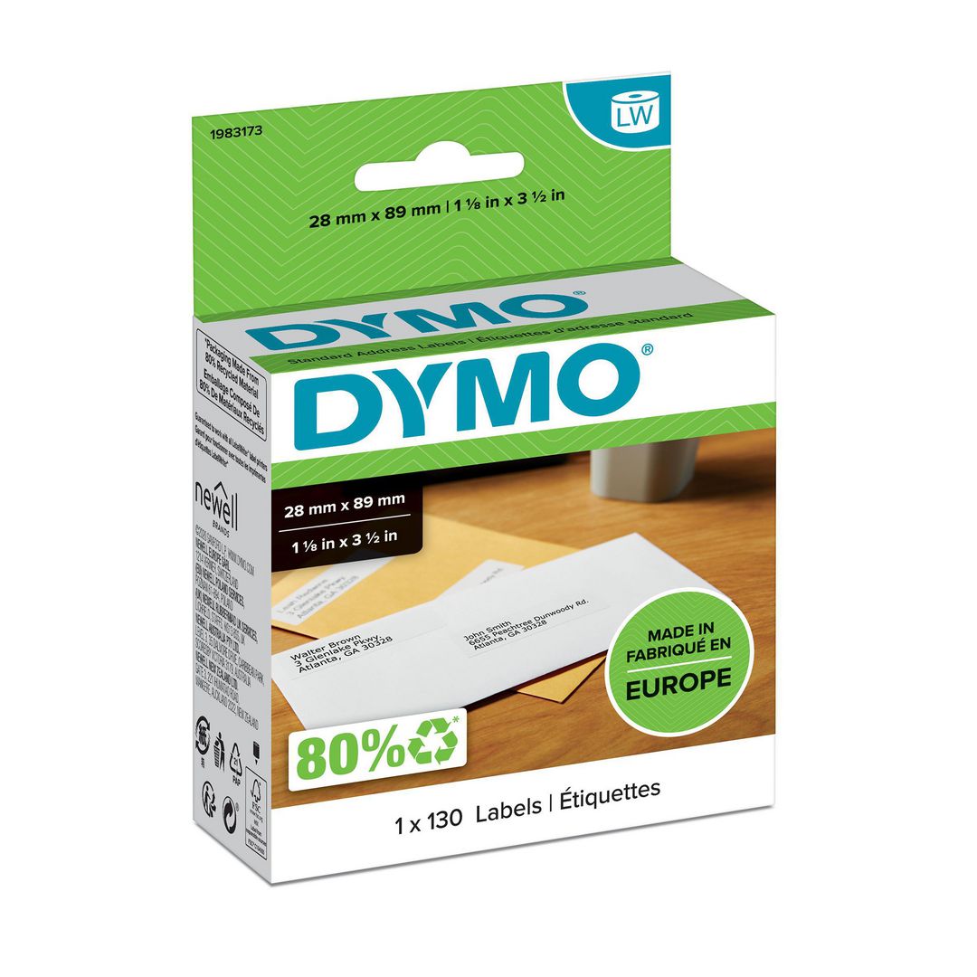 DYMO Etikett LW 28x89mm 130/fp | Kontorsmaskiner - Etikettskrivare och etiketter - Etiketter - Dymo | Kontorsexperten