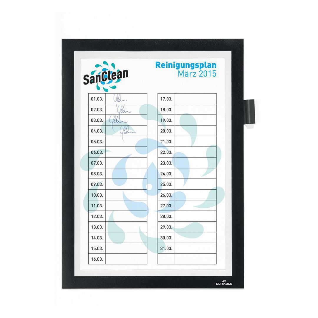 DURABLE Magnetram självh DURAFRAME note A4 svart | Kontorsmöbler och inredning - Tavlor ställ och ramar - Magnet ramar | Kontorsexperten