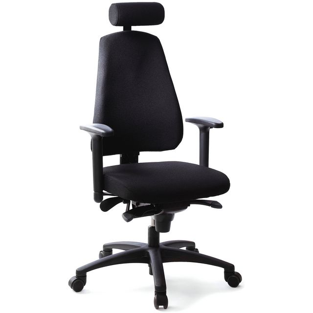 LANAB Kontorsstol LD6340 svart u svankstöd | Kontorsmöbler och inredning - Stolar och sittmöbler - Kontorsstolar | Kontorsexperten
