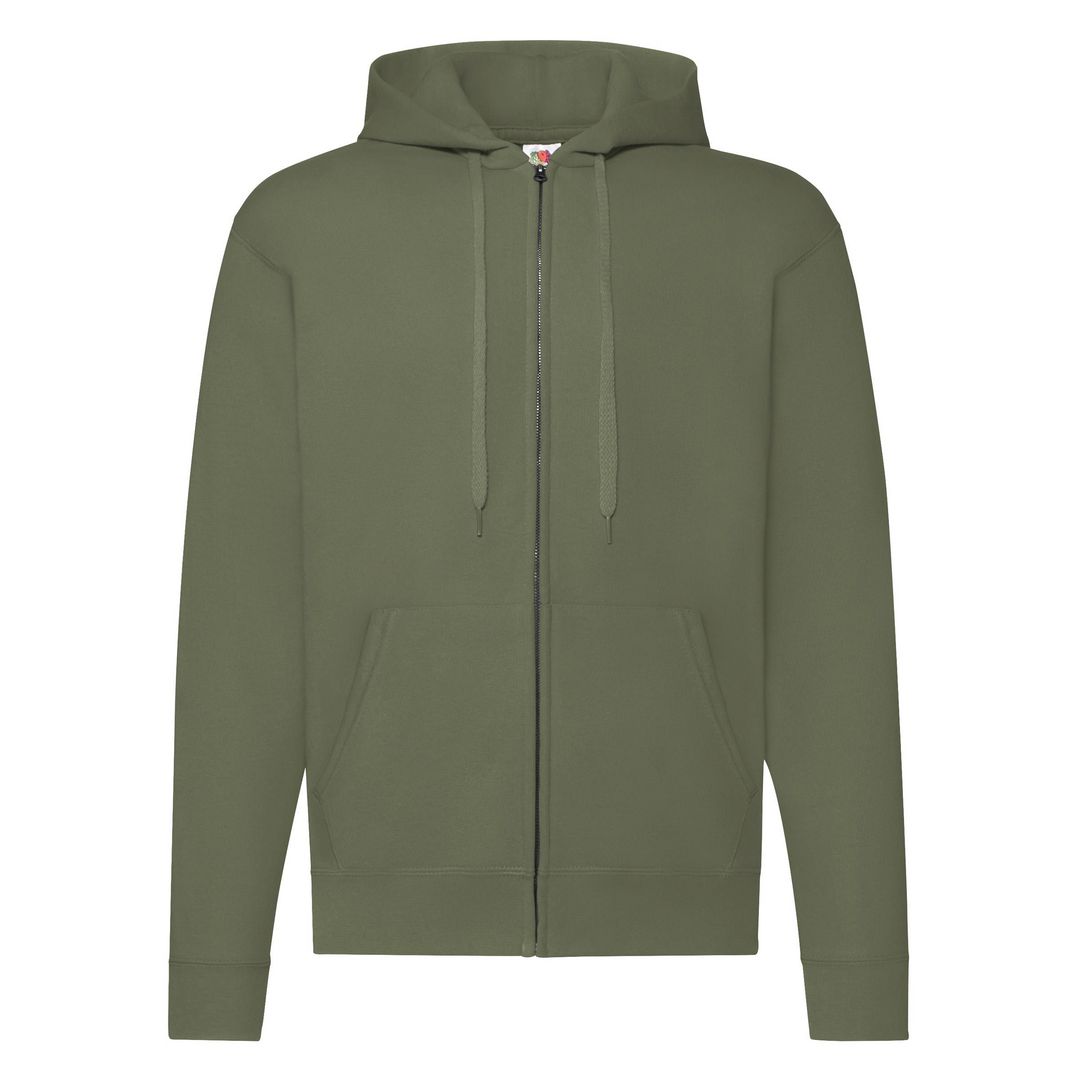 FRUIT OF THE LOOM Zip Hoodie olivgrön M | Yrkeskläder - Tröjor och Sweatshirts - Zip-tröjor | Kontorsexperten