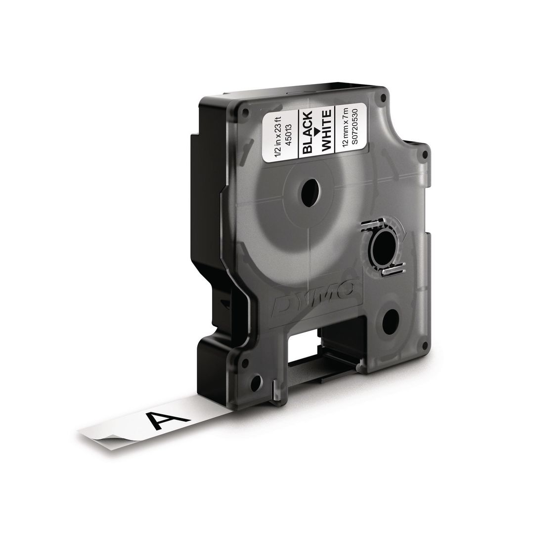 DYMO Tape D1 12mm svart på vit | Kontorsmaskiner - Märkmaskiner och tape - Tape - Dymo D1 | Kontorsexperten
