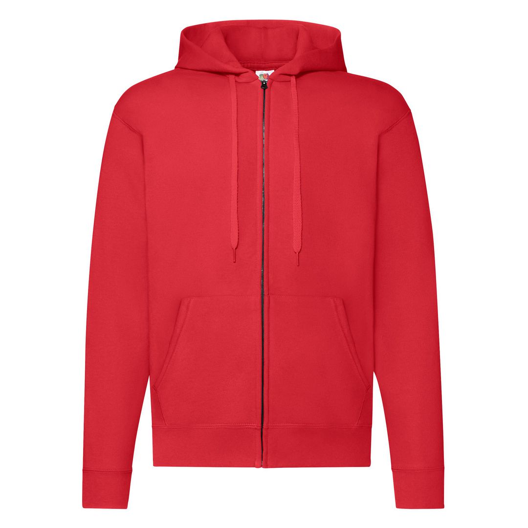 FRUIT OF THE LOOM Zip Hoodie röd S | Yrkeskläder - Tröjor och Sweatshirts - Zip-tröjor | Kontorsexperten