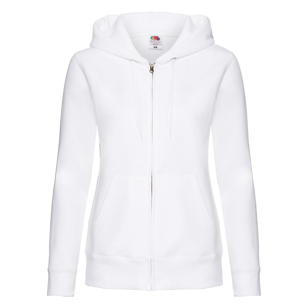 FRUIT OF THE LOOM Zip Hoodie dam vit M | Yrkeskläder - Tröjor och Sweatshirts - Zip-tröjor | Kontorsexperten