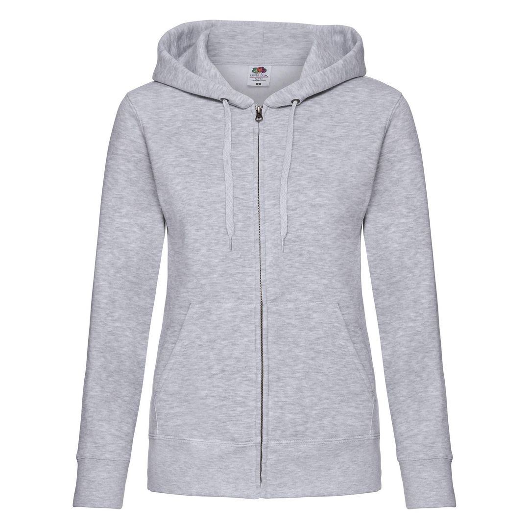 FRUIT OF THE LOOM Zip Hoodie dam gråmelange L | Yrkeskläder - Tröjor och Sweatshirts - Zip-tröjor | Kontorsexperten