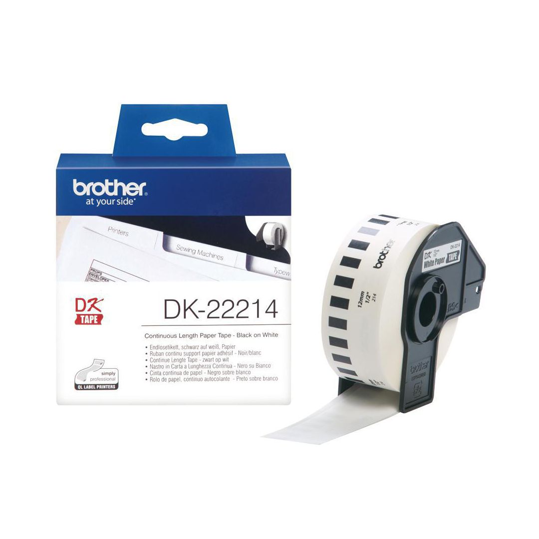 BROTHER Etikett DK22214 12mm x 30, 48m | Kontorsmaskiner - Etikettskrivare och etiketter - Etiketter - Brother | Kontorsexperten