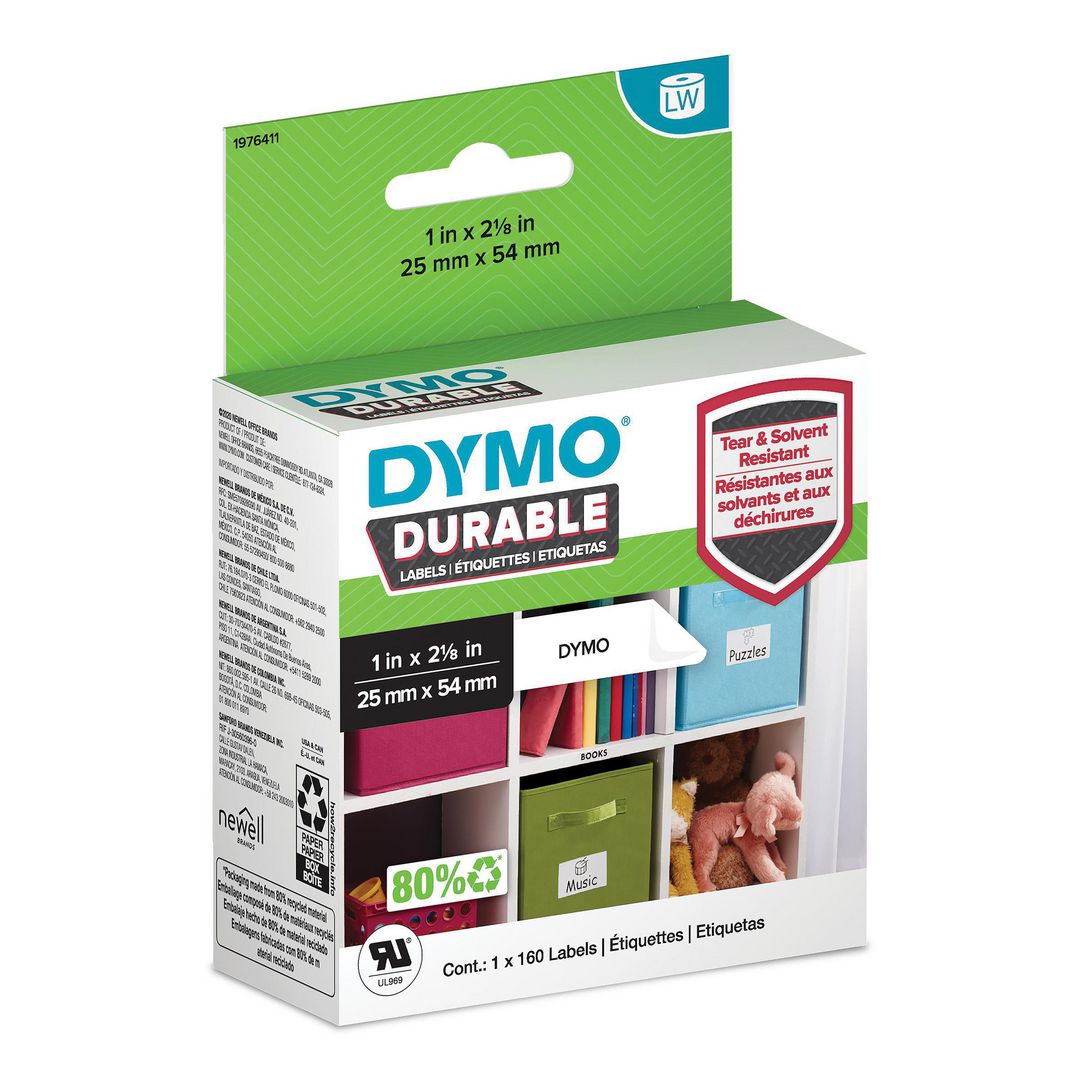 DYMO Etikett LW Durable 25x54mm 160/fp | Kontorsmaskiner - Etikettskrivare och etiketter - Etiketter - Dymo | Kontorsexperten