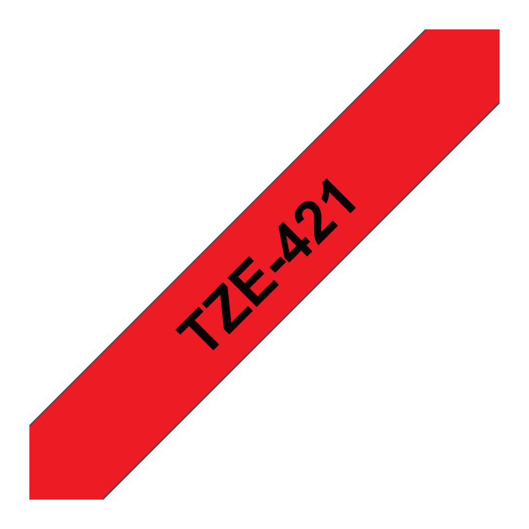 BROTHER Tape TZE421 9mm svart på röd | Kontorsmaskiner - Märkmaskiner och tape - Tape - Brother TZ | Kontorsexperten