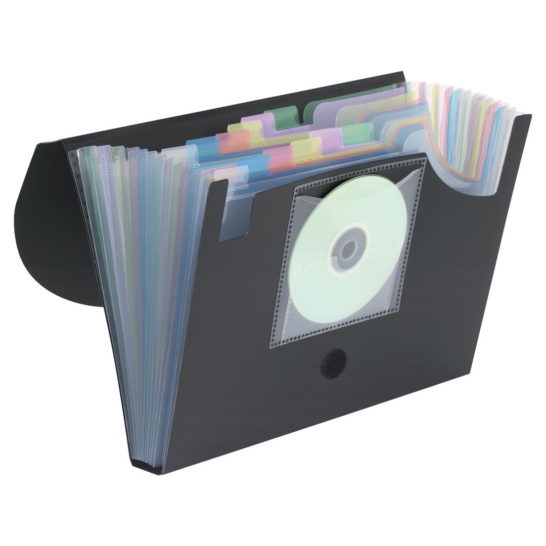 LYRECO EXPANDERMAPP 12-fack 240x330x35mm svart | Kontorsmaterial - Mappar och plastfickor - Sorteringsmappar | Kontorsexperten