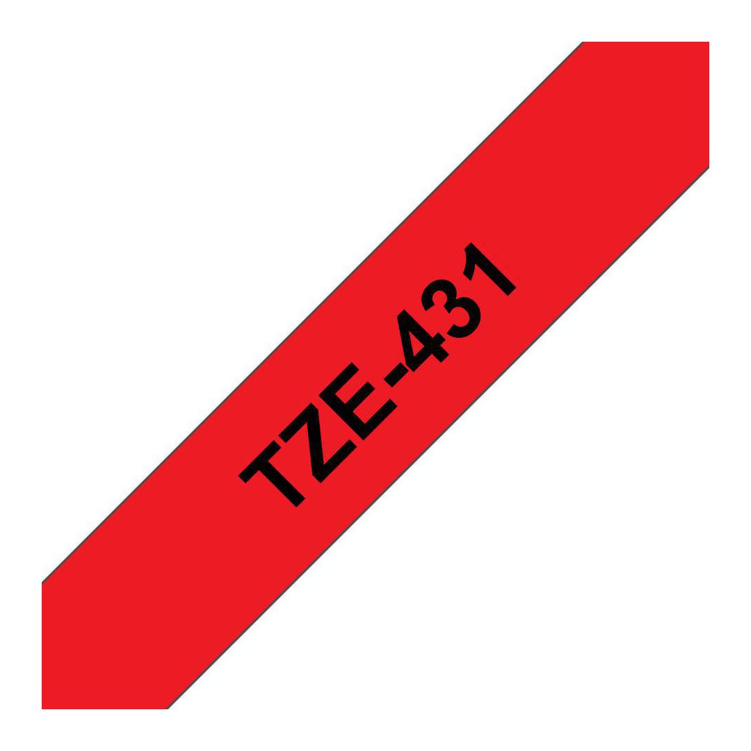 BROTHER Tape TZE431 12mm svart på röd | Kontorsmaskiner - Märkmaskiner och tape - Tape - Brother TZ | Kontorsexperten