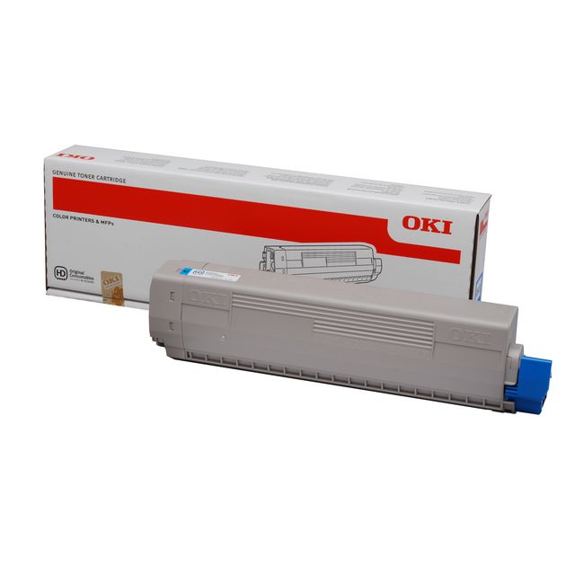 OKI Toner, C822, cyan, 44844615 | Toner och bläck - Tonerkassetter - Toner OKI | Kontorsexperten