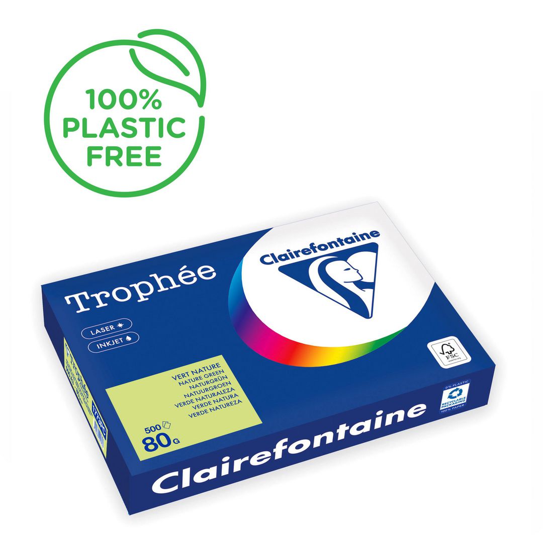 CLAIREFONTAINE Kopieringspapper A3 80g ohålat naturgrön 500/fp | Kontorspapper - Specialpapper - Färgat - A3 | Kontorsexperten