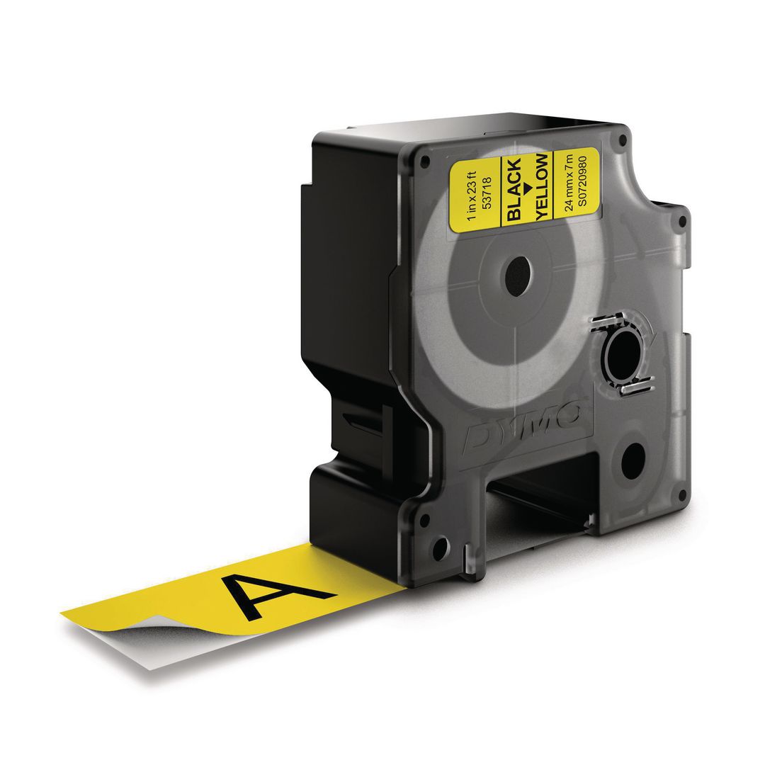 DYMO Tape D1 24mm svart på gul | Kontorsmaskiner - Märkmaskiner och tape - Tape - Dymo D1 | Kontorsexperten