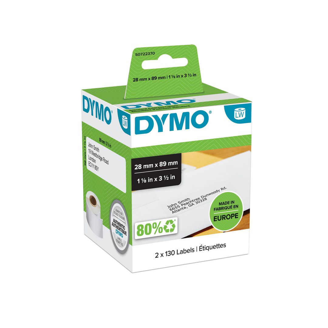 DYMO Etikett LW 89x28mm 260/fp | Kontorsmaskiner - Etikettskrivare och etiketter - Etiketter - Dymo | Kontorsexperten