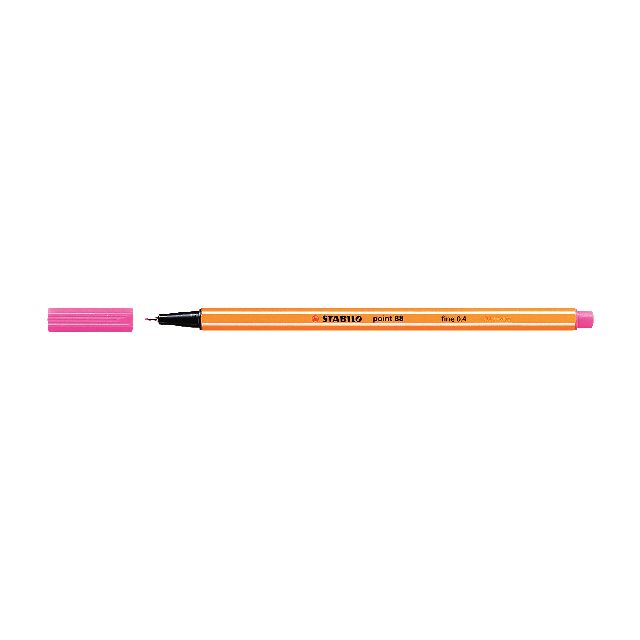 STABILO Fineliner Point 88®, tunn spets, orange pennkropp, rosa bläck | Kontorsmaterial - Pennor - Finelinerpennor | Kontorsexperten