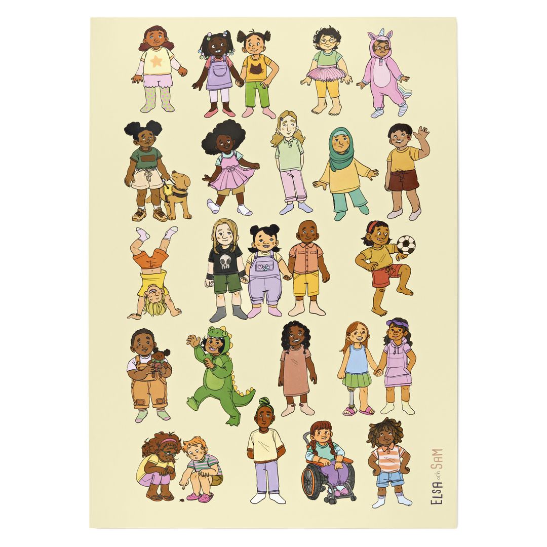 ELSA OCH SAM Plansch barn, mångfaldsfokuserat | Skola och förskola - Lekmaterial - Förskolelek | Kontorsexperten