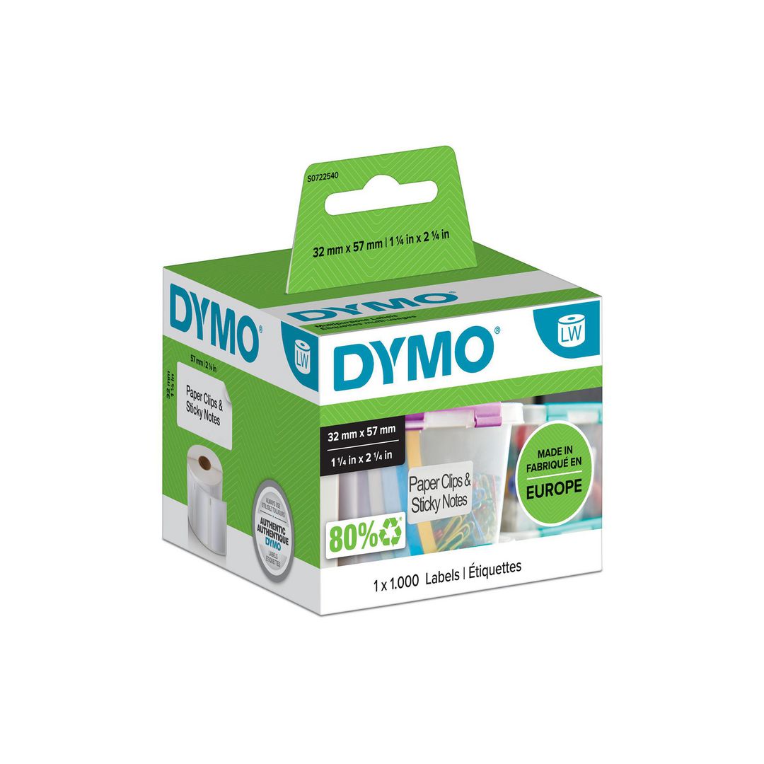 DYMO Etikett LW 57x32mm 1000/fp | Kontorsmaskiner - Etikettskrivare och etiketter - Etiketter - Dymo | Kontorsexperten
