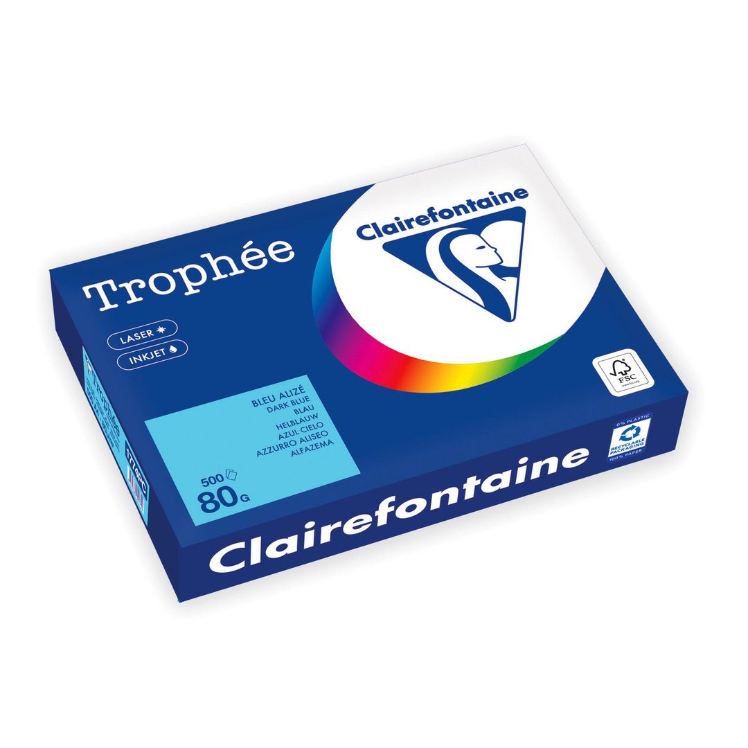 CLAIREFONTAINE Kopieringspapper A4 80g ohålat allmogeblå 500/fp | Kontorspapper - Specialpapper - Färgat - A4 | Kontorsexperten