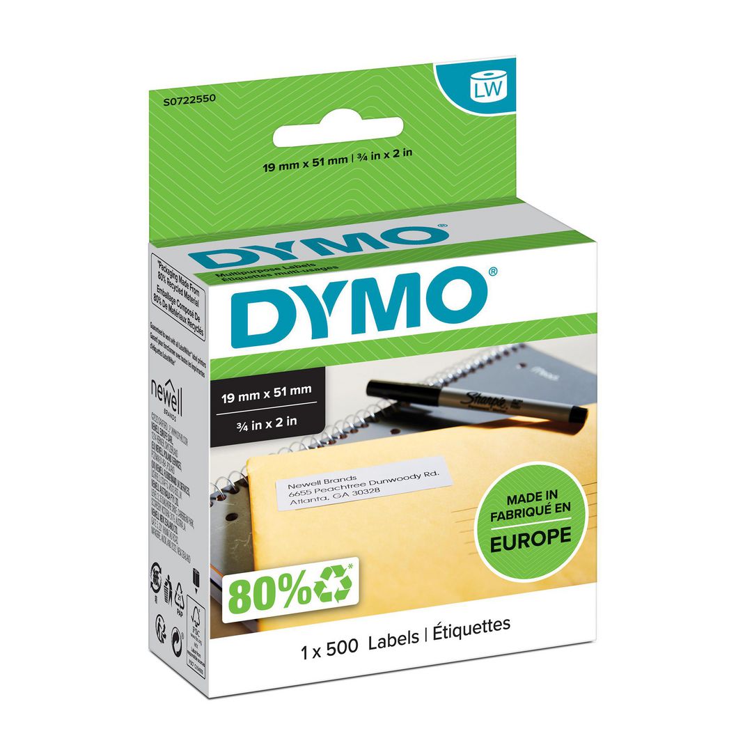 DYMO Etikett LW 19x51mm 500/fp | Kontorsmaskiner - Etikettskrivare och etiketter - Etiketter - Dymo | Kontorsexperten