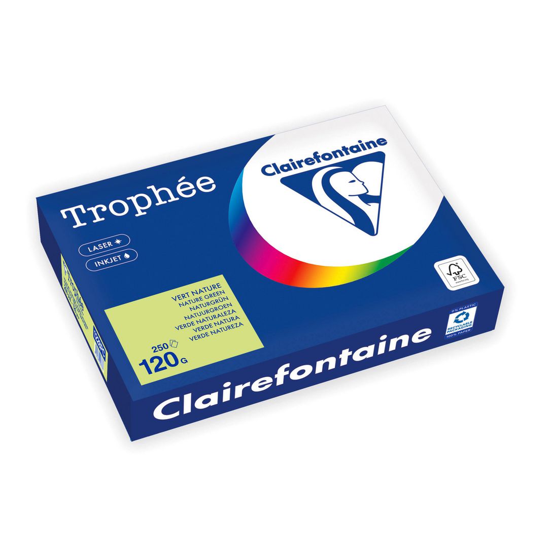 CLAIREFONTAINE Kopieringspapper A4 120g ohålat naturgrön 250/fp | Kontorspapper - Specialpapper - Färgat - A4 | Kontorsexperten