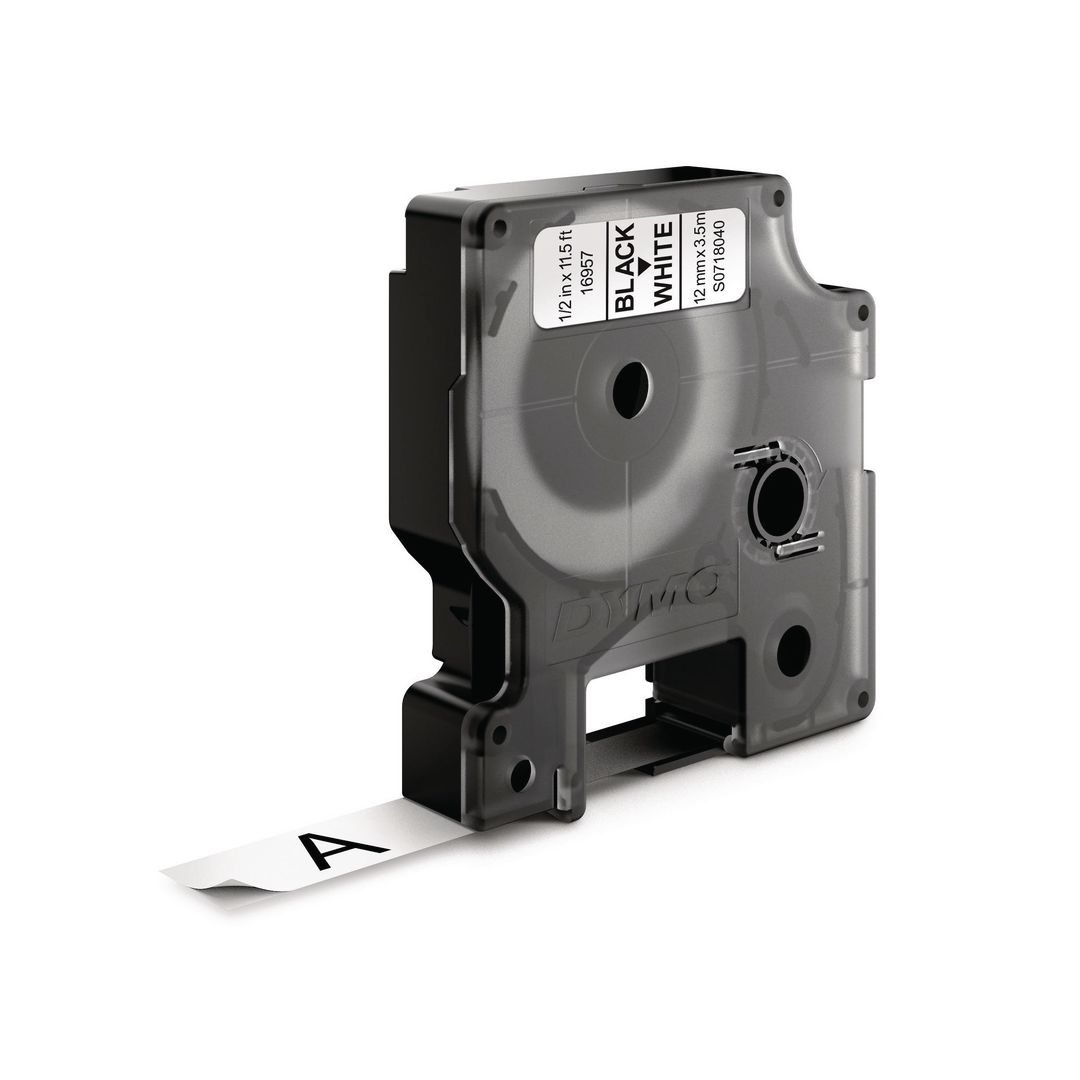 DYMO Tape D1 12mm nylon svart på vit | Kontorsmaskiner - Märkmaskiner och tape - Tape - Dymo D1 | Kontorsexperten