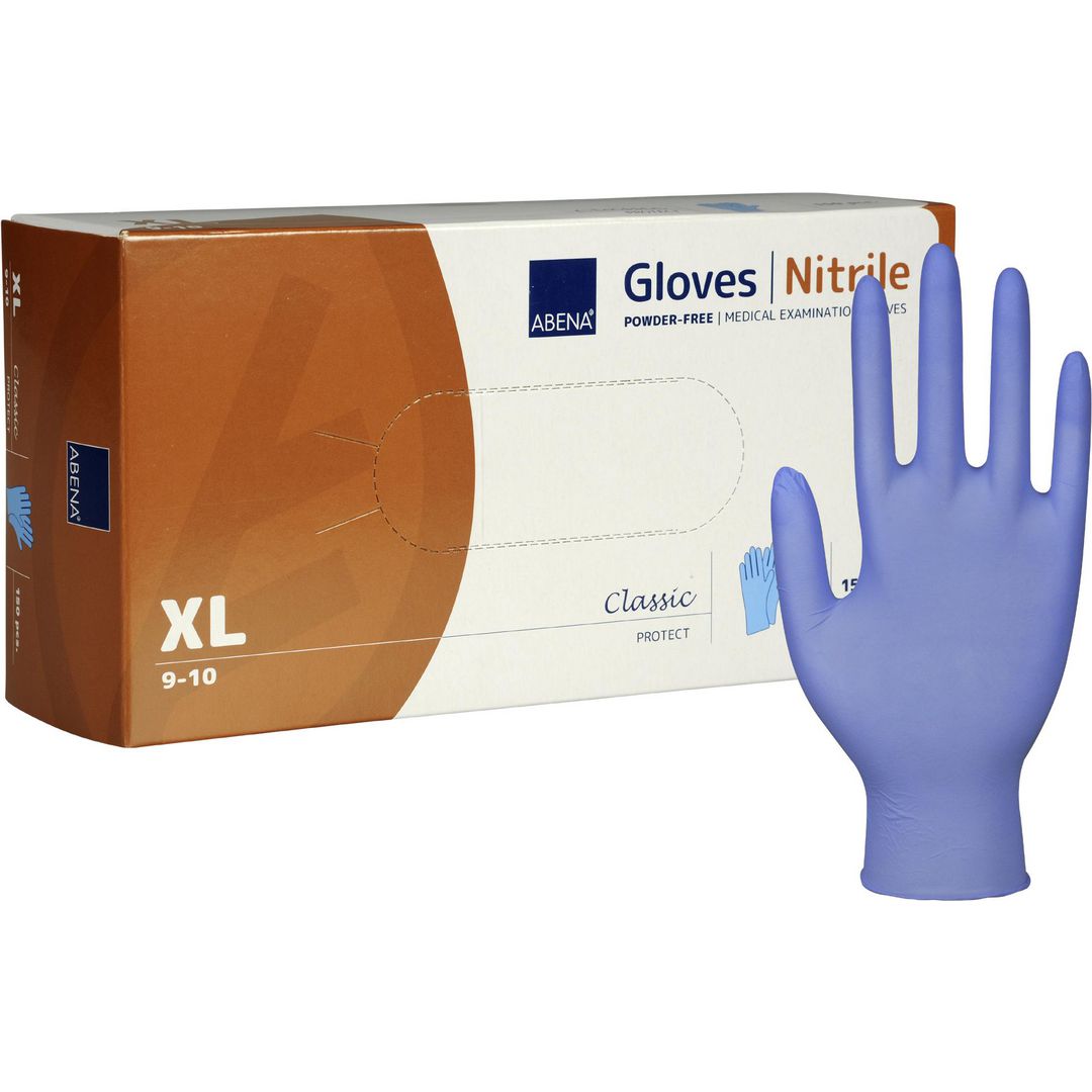 ABENA Nitrilhandske puderfri blå XL 150/fp | Skyddsutrustning - Engångshandskar - Nitrilhandskar | Kontorsexperten