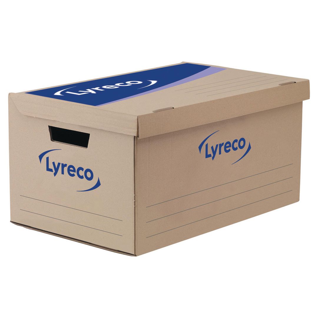 LYRECO Arkivbox mlock 250x550x350mm 10/fp | Kontorsmaterial - Arkivering och kontorsförvaring - Arkivkartonger och boxar | Kontorsexperten