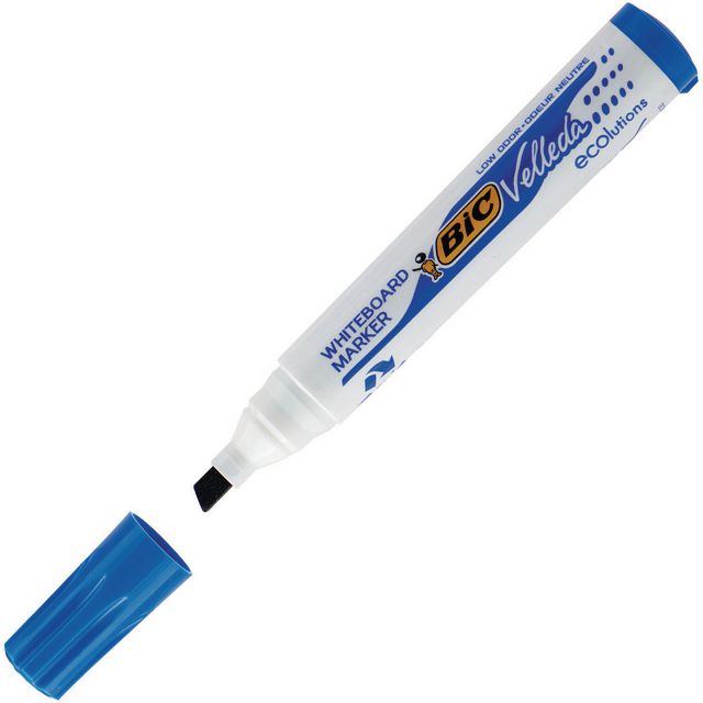 BIC VELLEDA Whiteboardpenna Velleda® 1751, snedskuren spets, 3,7–5,5 mm linjebredd, blå | Kontorsmaterial - Pennor - Whiteboardpennor - Skuren spets | Kontorsexperten