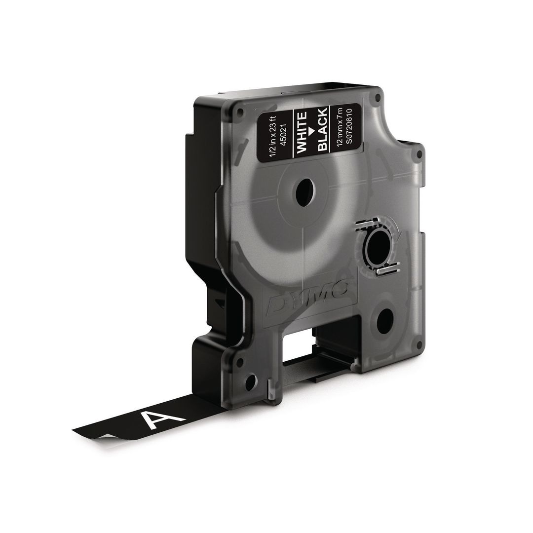 DYMO Tape D1 12mm vit på svart | Kontorsmaskiner - Märkmaskiner och tape - Tape - Dymo D1 | Kontorsexperten