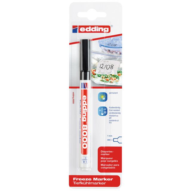 EDDING Märkpenna 8000 freezemarker med 1 mm, svart | Kontorsmaterial - Pennor - Märkpennor - Rund spets | Kontorsexperten