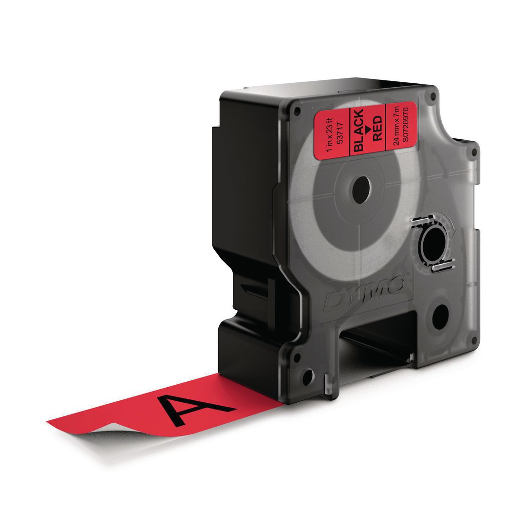 DYMO Tape D1 24mm svart på röd | Kontorsmaskiner - Märkmaskiner och tape - Tape - Dymo D1 | Kontorsexperten