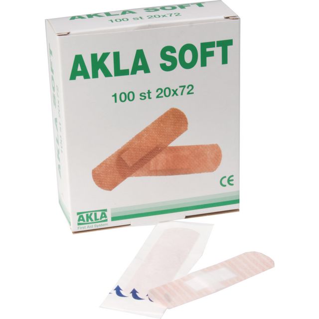 AKLA Plåster Soft nonwoven 20x72mm 100/fp | Skyddsutrustning - Första Hjälpen - Plåster | Kontorsexperten