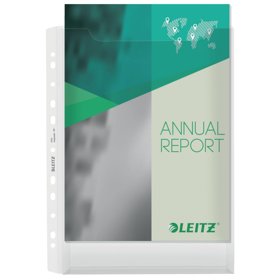 LEITZ Plastficka Premium 0,18 A4 5/fp | Kontorsmaterial - Mappar och plastfickor - Plastfickor - Öppen överkant | Kontorsexperten