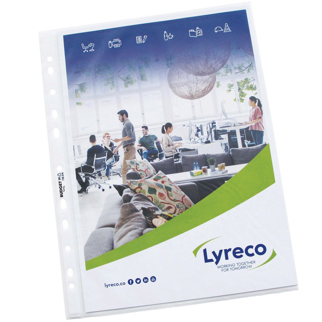 LYRECO BUDGET Plastficka 0,055präg 100/fp | Kontorsmaterial - Mappar och plastfickor - Plastfickor - Signal | Kontorsexperten