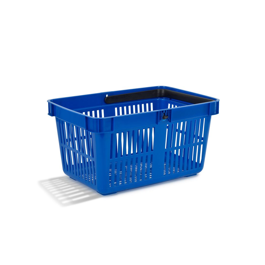 Kundkorg Super PP-plast 680g 27L blå | Kontorsmaterial - Butiksmaterial - Kundkorg | Kontorsexperten